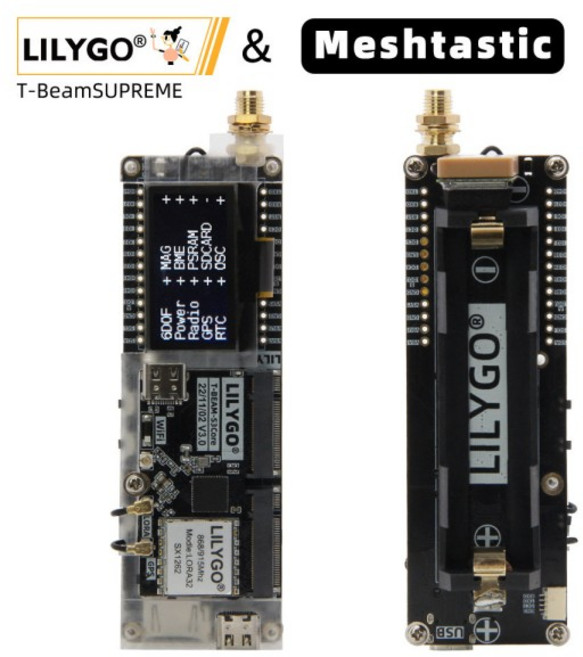 LILYGO Meshtastic T-Beam SUPREME ESP32-S3 SX1262 모듈 (GPS 포함), 01 UBLOX 915MHz H660, 02 Meshtastic Firmware