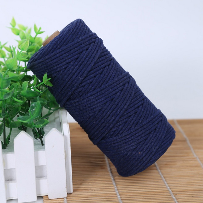 20米3mm包芯綿線 macrame 棉線 編織棉線 手工編織繩 綿繩 包芯綿線 包心棉繩 3mm, 1個, 22-藏青 3mm20米