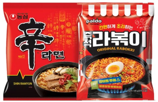 이젠서진 봉지라면 2종 혼합 농심신라면 10개 + 팔도라볶이 8개