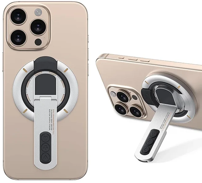 Magsafe 휴대폰 스탠드 360용 Grippopso 그립 ° 모든 호환되는 회전식 헬스장 홀더 실리콘 핑거링, 01 China Mainland, 03 White