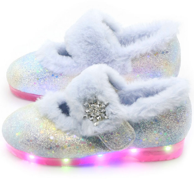 여아 아동 유아 구두 M미리내몽실LED털구두