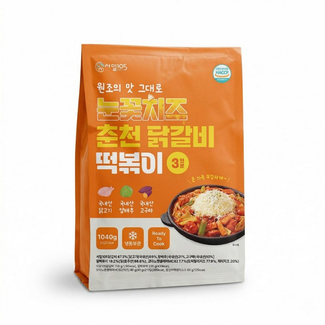 서밀105눈꽃치즈 춘천닭갈비 떡볶이 1040G 1개, 1.04kg