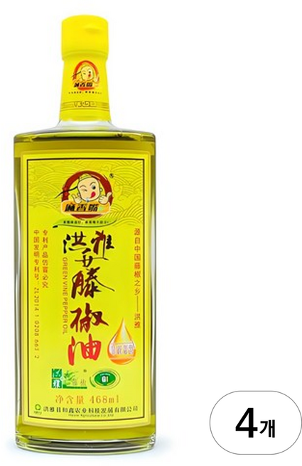 마샹쭈이 마향 마조유 산초기름, 468ml, 4개