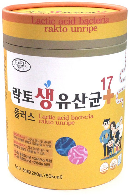 락토 생 유산균 17종 혼합유산균 50포 x1통 프로바이오틱스 프리바이오틱스 생유산균, 50회분, 1개