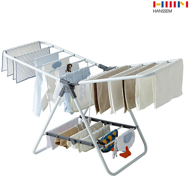 한샘 양날개 미니 접이식 건조대, 화이트