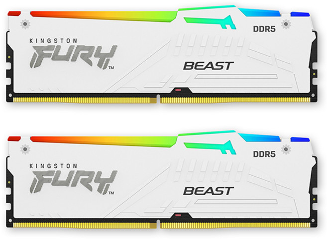 [공식수입사] Kingston DDR5-6000 CL30 FURY Beast RGB 화이트 패키지 (32GB(16Gx2)) 코잇, [KINGSTON]KF560C30BWEAK2-32
