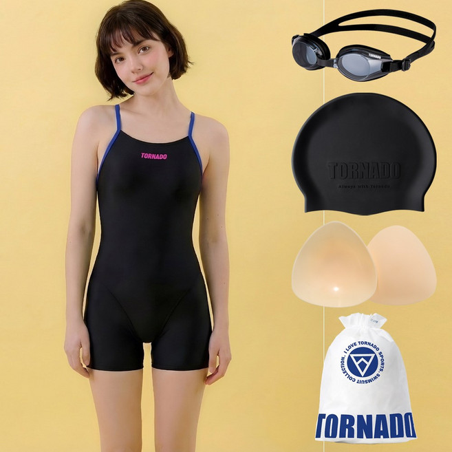 토네이도 여자 실내수영복 세트 2부 반전신 수영강습용 여성수영복 실내수영장 소프트 BB
