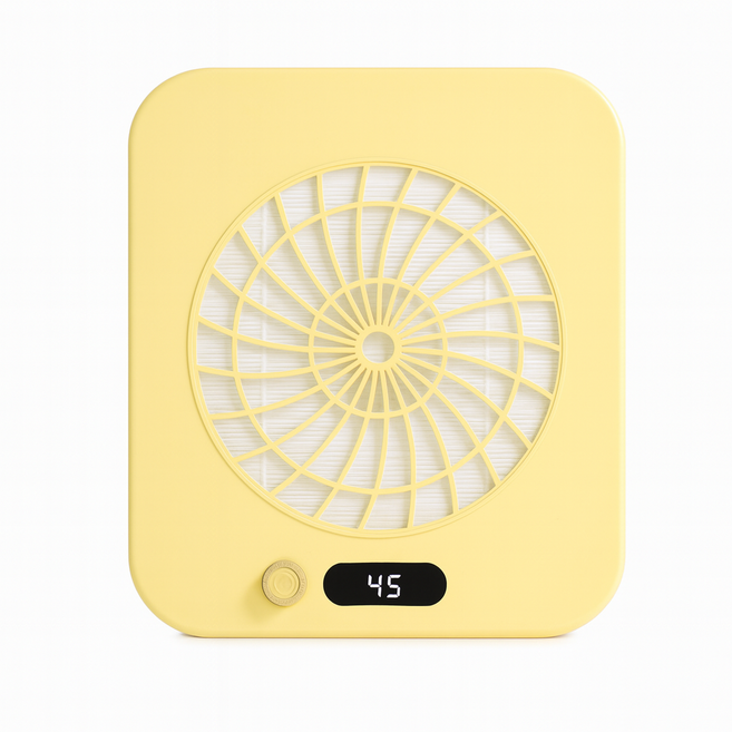 브리즈캐처 저소음 네일흡진기 고출력 파워 조절 네일샵 네일램프 젤네일 네일아트, 1개, 옐로우(배터리 내장형)