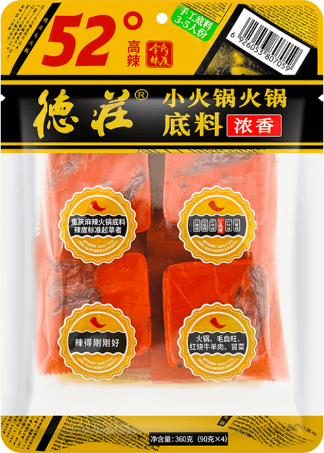 <킹콩푸드> 덕장 더좡 훠궈소스 훠궈샤브소스 홍탕 중국식품 360g, 1개