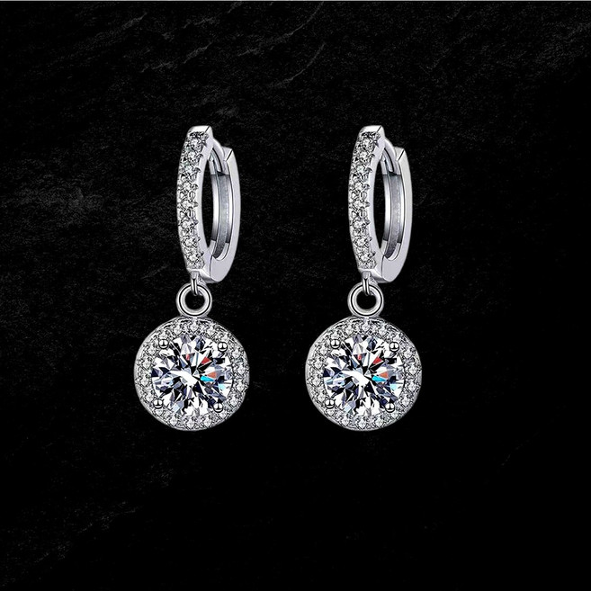 FANSYLI 원터치 링귀걸이 럭셔리 큐백 은도금 링 귀걸이 혼주귀걸이 여자친구생일선물 20250309JLL030