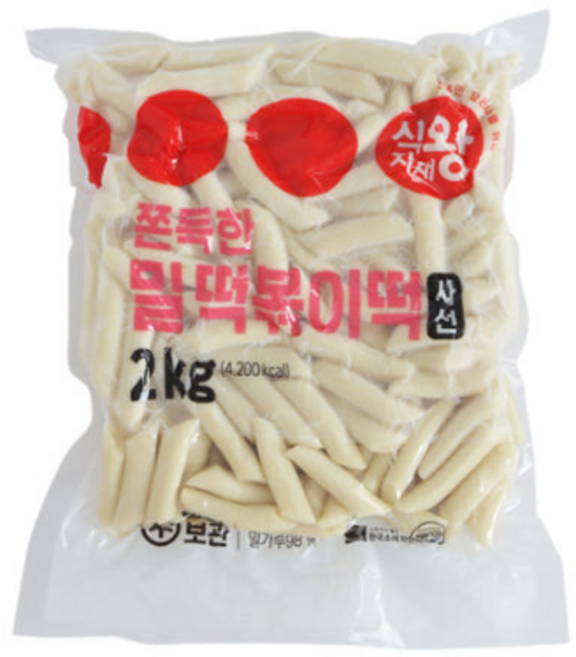 식자재왕 밀떡볶이 쫀득한 [사선], 2kg, 2개