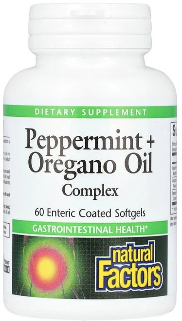 네츄럴펙터스 페퍼민트 + 오레가노 오일 복합체 장용 코팅 소프트젤 60정, 1개 - 쿠팡