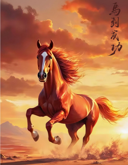 호우맘 액자 캔버스형 보석십자수 DIY 키트 40 x 50 cm, 1개, HM-141 내달리는 말