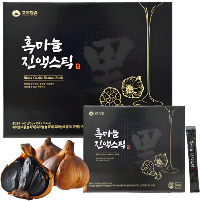 흑마늘 액기스 국산 발효흑마늘 진액 스틱 마늘즙, 90개, 450g