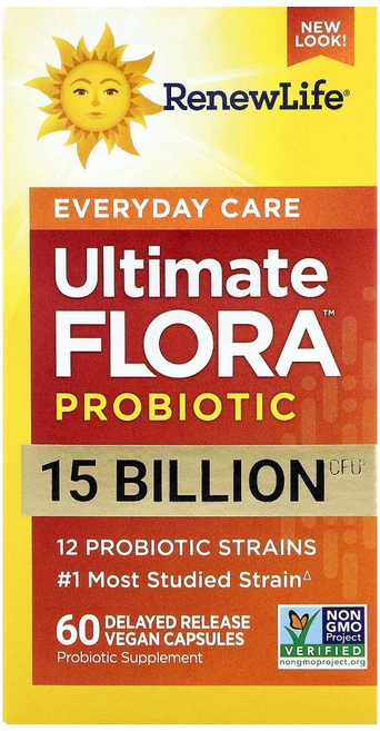 리뉴라이프 Ultimate Flora 에브리데이 프로바이오틱 150억CFU 베지 캡슐 60정, 1개 - 쿠팡