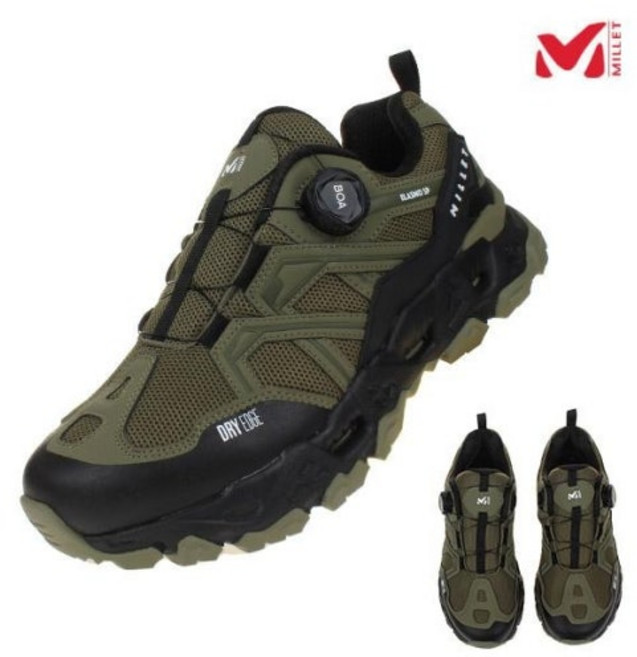 밀레 *MILLET* 공용 등산및 트레킹겸용 방수가능한 등산화 엘라스모 BOA-MXTSB908 #공룡척추를 형상화한 디자인 #고탄성파일론적용 #방수발수가능 (구매시양말증정)