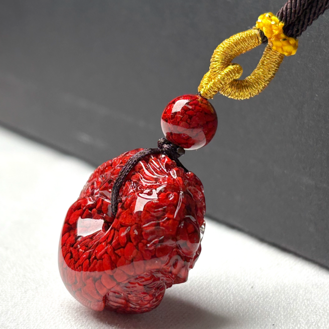 오지끄 O.JIK 경면주사 재물 금전운 복 삼재 비휴 운 불교 목걸이