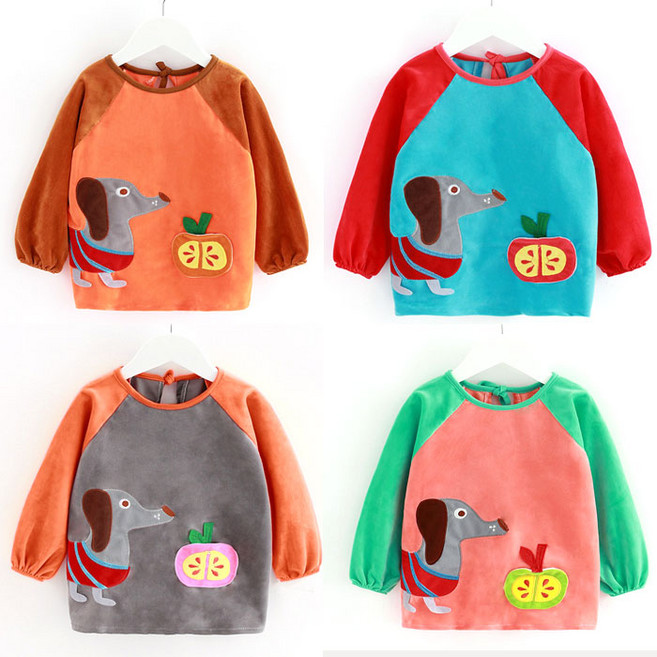 닥스훈트 아동 벨벳 미술가운/아동 방수앞치마