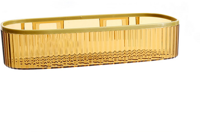 다목적벽걸이형욕실 수납랙 공간 절약형무타공 선반 주방욕실세면용품보관용, 1개, 황색곧은