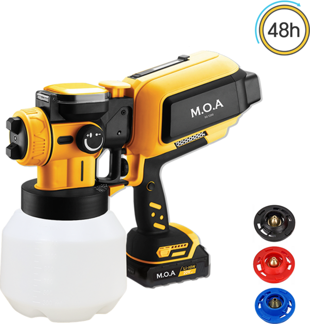 모아 전동 다용도 페인트 충전 스프레이건 2세대 MOA-SG1200 에어리스 셀프 도장기, 1세트