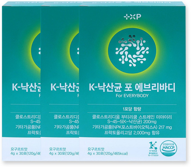 K-낙산균 포 에브리바디 30포, 3개, 30회분