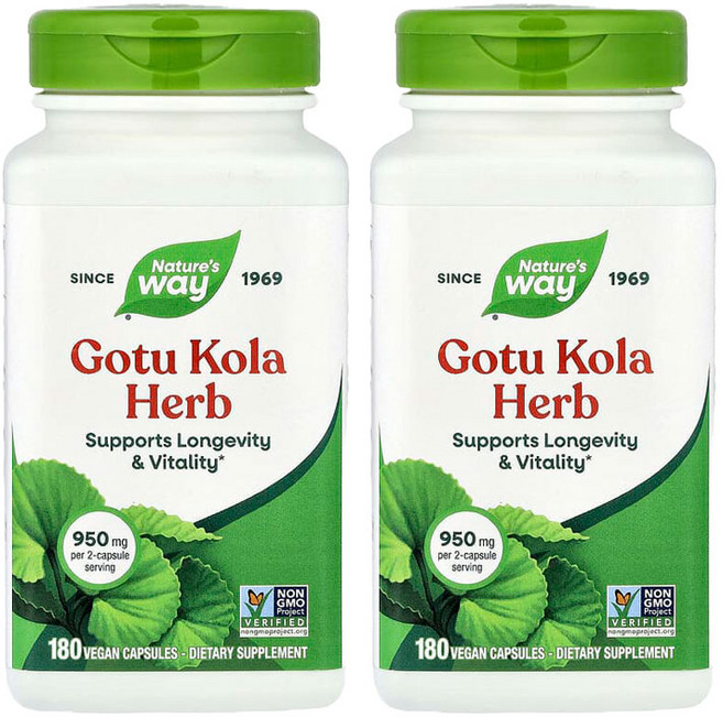 Nature's Way Gotu Kola Herb 네이쳐스 웨이 고투 콜라 950mg 180베지캡슐 2팩, 180정, 2개