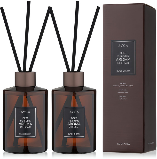 아브카 딥 퍼퓸 아로마 디퓨저, 블랙체리, 200ml, 2개