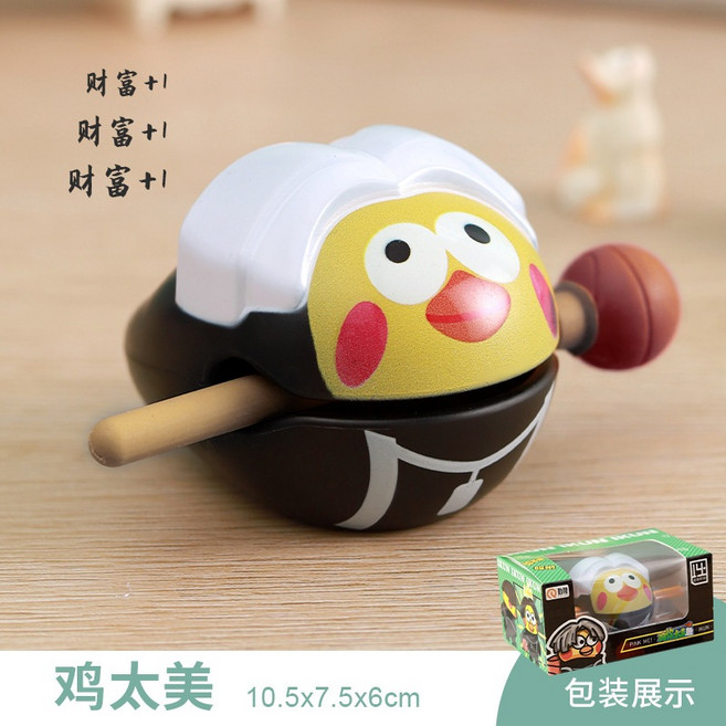 動物功德木魚 萌寵動物木魚 解壓辦公室擺件 療癒系小物, 1個, 小雞