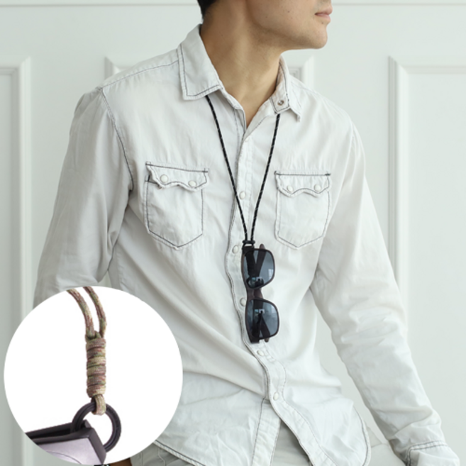 [베이모드] 낙하산줄 1.2.3 안경목걸이 안경줄 걸이 보관함 거치대 스트랩 케이스 패션