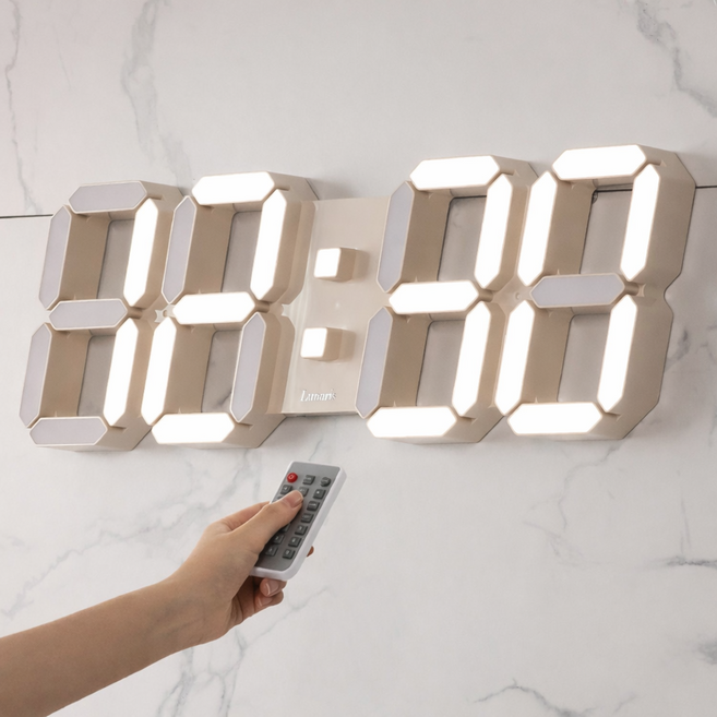 루나리스 국내생산 그랑데 GPS LED 대형 벽시계 자동밝기 인테리어 540X180mm, 단품