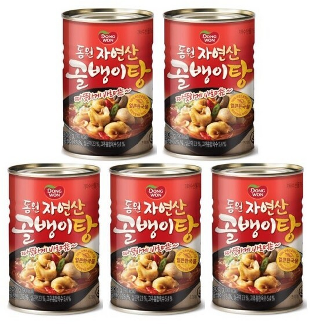 동원 자연산 골뱅이탕 얼큰한국물, 300g, 5개