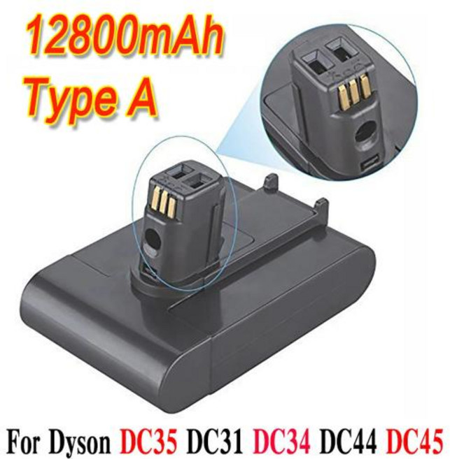 핸드헬드 진공 청소기용 리튬 이온 교체 배터리 A 타입 DC31 DC34 DC35 DC44 DC45 91708301 222V 12800mAh, 2)4800mAh