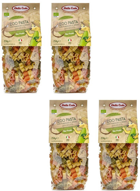 달라코스타 유기농 삼색 동물원 파스타 250g x 4개