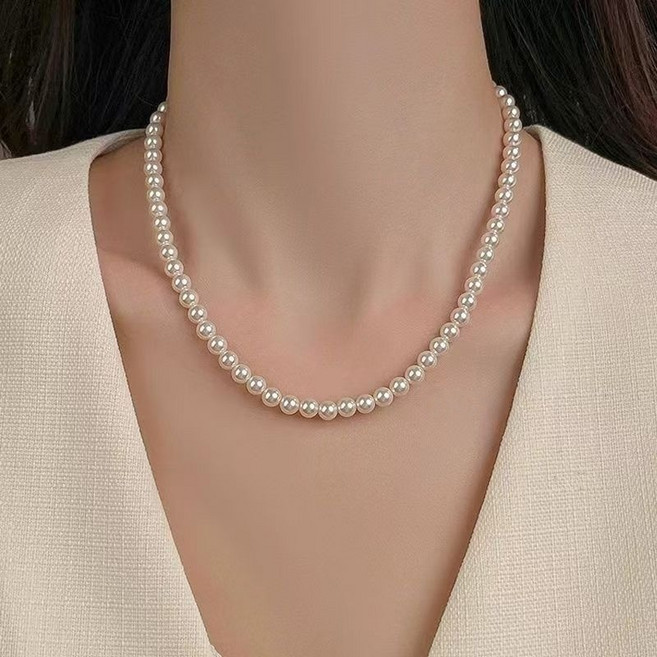 Briliant 진주목걸이 여성 진주목걸이 6mm 8mm 10mm 실버925 여자 악세사리 비즈 주얼리