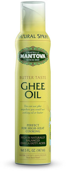 올리브 오일과 아보카도 오일이 함유된 만토바 기 버터 - 자연적으로 균형 잡힌 오메가 지방산이 풍부하여 고열 요리 베이킹 그릴링에 완벽한 제품 5온스 비에어로졸