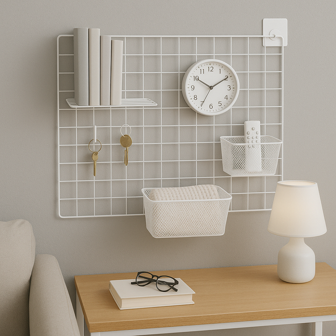 STAGER 인테리어 네트망+선반+수납함 4종 1SET 네트망 메쉬철망, 화이트 L (30X60), 1세트