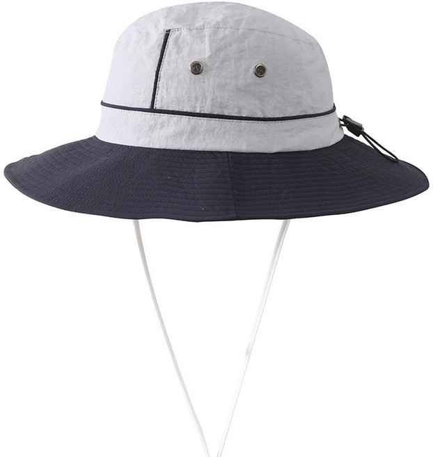 美式戶外登山帽 拼色速幹釣魚帽 男女遮陽漁夫帽, 藏青色,M（56-58cm）