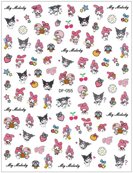 2D 마이멜로디 쿠로미 믹스 네일스티커 DF-055, 1개