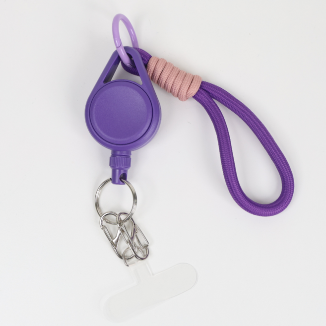 코지박스 핸드폰 손목 스트랩 도난방지 핸드폰줄 고리 와이어 태그홀더 소매치기방지, 1개, 퍼플