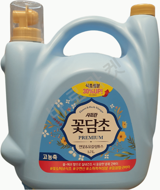 샤프란 꽃담초 섬유유연제 5.7L 285회 고농축 연꽃향 냄새제거 유칼립투스, 1개, 5L