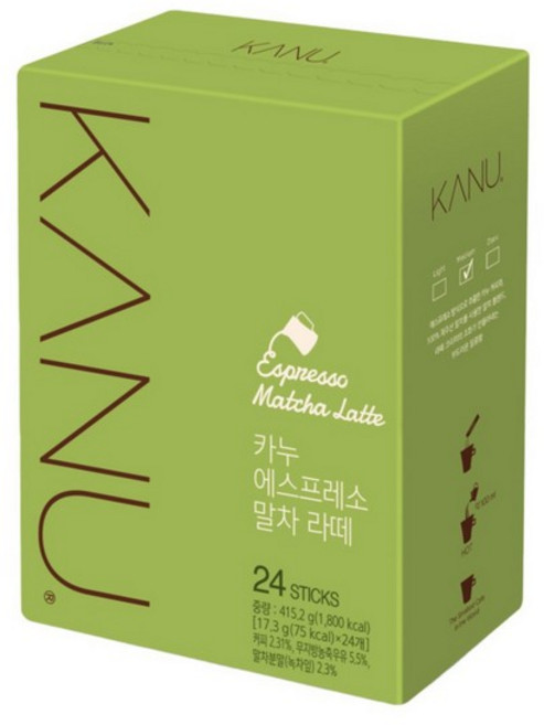 카누 에스프레소 말차 라떼 커피믹스, 17.3g, 24개입, 1개