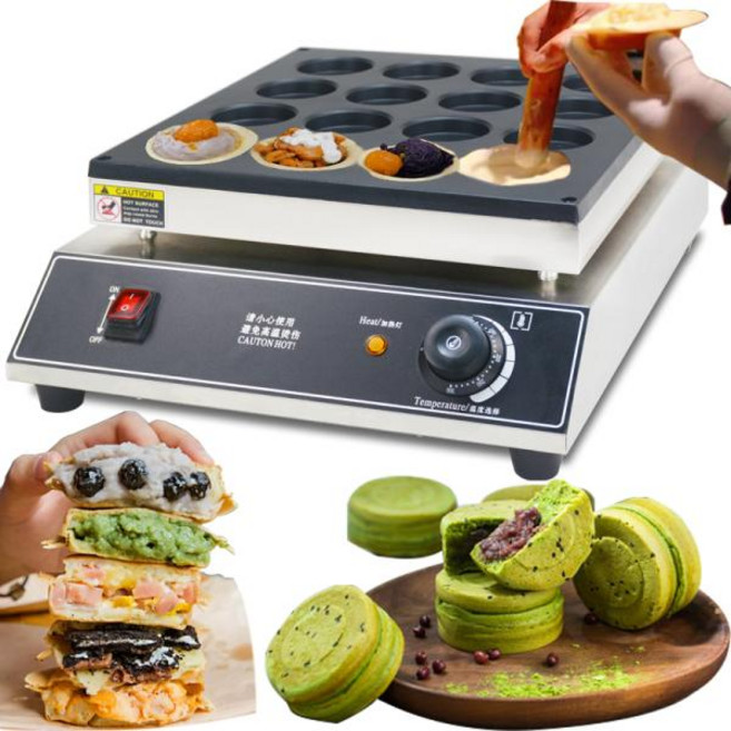 산업용 대만 빨간 콩 케이크 휠 기계 16 홀 자동 와플 만들기 파이 메이커 스낵 장비, 6) 220V - EU