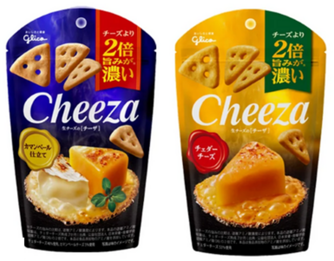 글리코 치자 생치즈 치즈과자 까망베르5개 x 체다치즈5개 2종세트, 10개, 40g