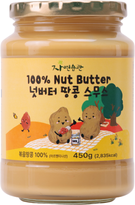 자연습관 무첨가 100프로 땅콩 넛 버터 스무스, 1개, 450g