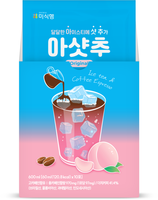 미식행 오리지널 아샷추 10입 복숭아 아이스티 커피, 10개, 60ml