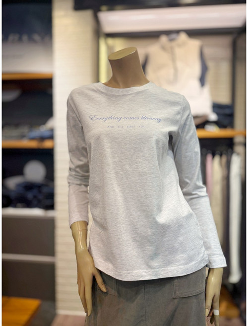 [뱅뱅] 여성 긴팔 라운드넥 면 티셔츠 NTM243