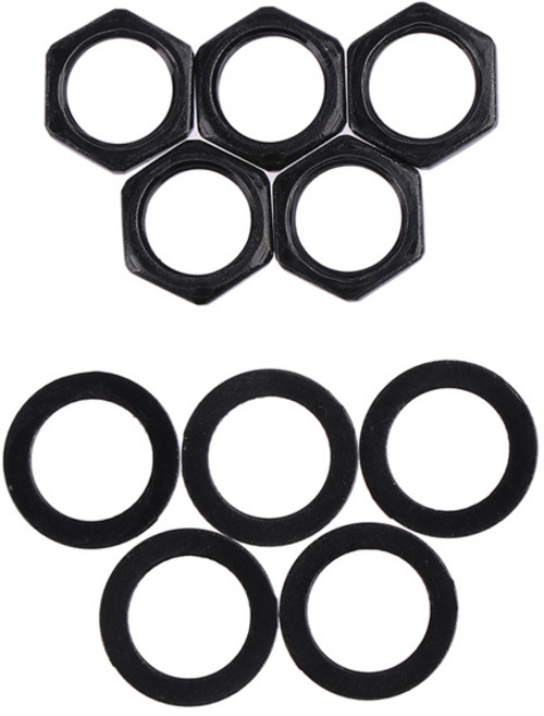 5Pcs 일렉트릭 기타 출력 입력 잭 소켓 너트 와셔 켓 부품 기타 액세서리, [02] Black