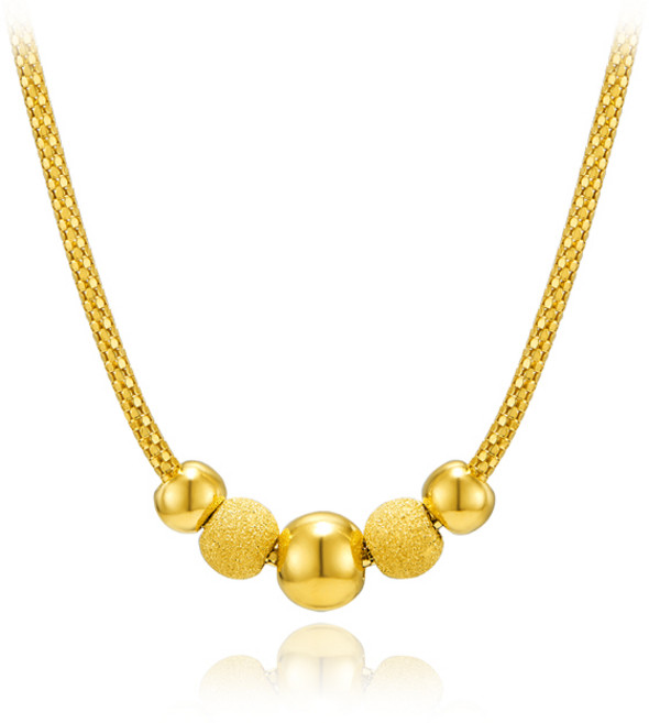 [커플레인] 24K 서클 포인트 순금 볼 목걸이 18.75g + 18K장식