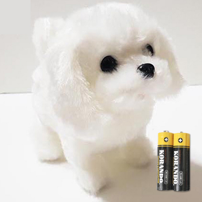 UB toy 움직이는 강아지 인형 건전지동봉, 화이트, 1개, 16cm