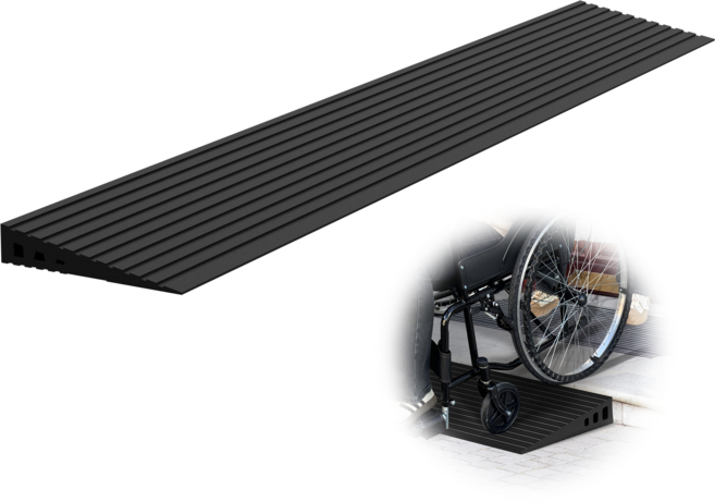 Nuvium 차량 진입판 방문턱 경사판 고무 경사판, black, 1개